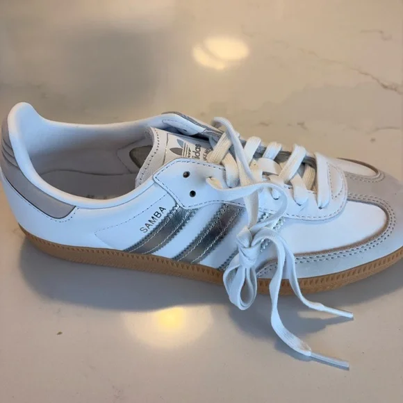 Adidas Samba White/Silver/Metallic/Grey - Picture 3 of 6